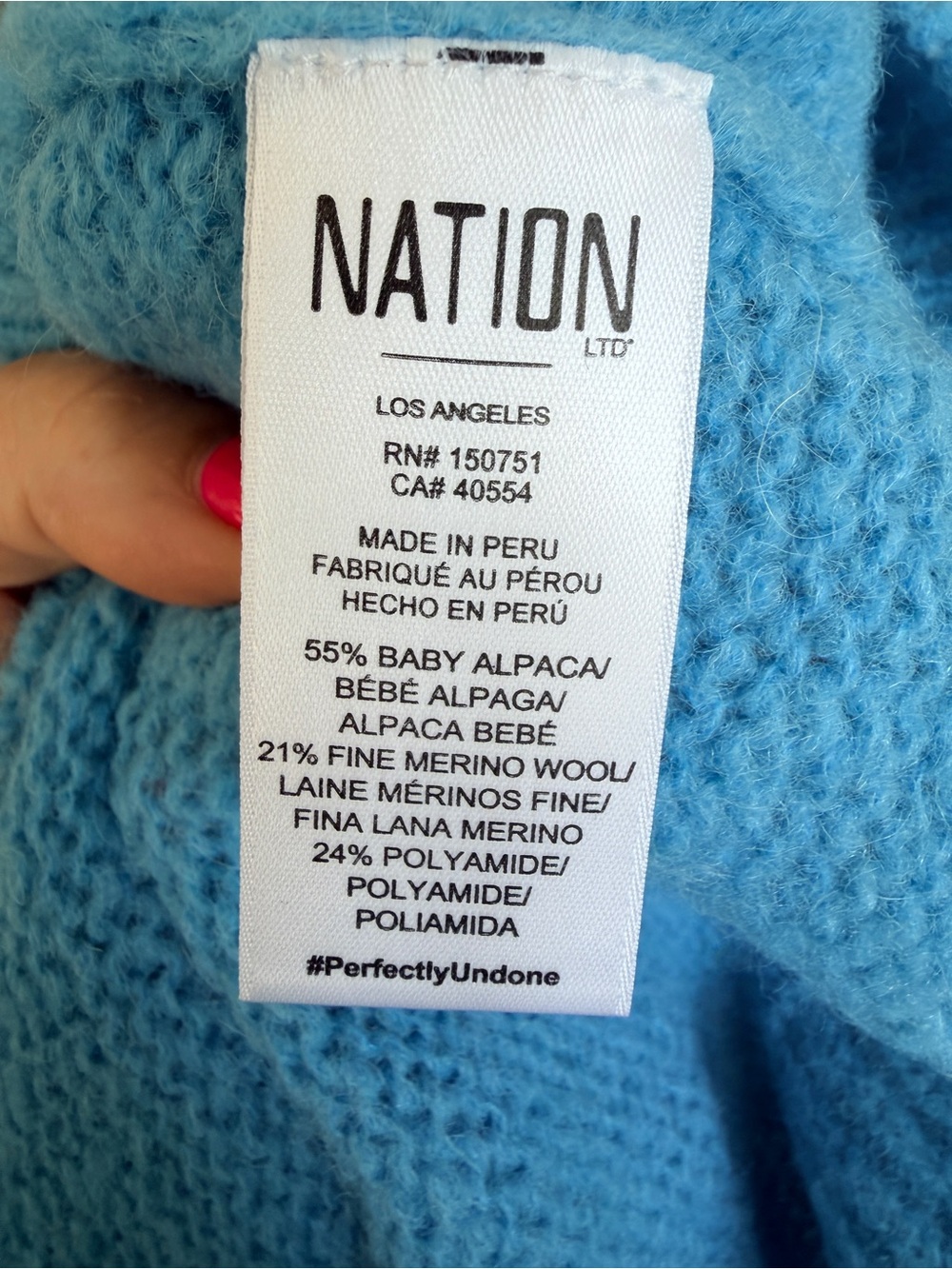 Nation LTD Blue Ruffle-Sleeve Knit Sweater - Women's - Picture 7 of 7